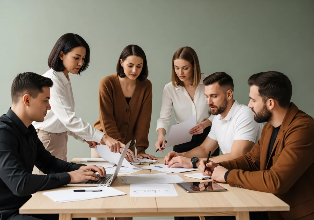 Empresários reunidos conversando